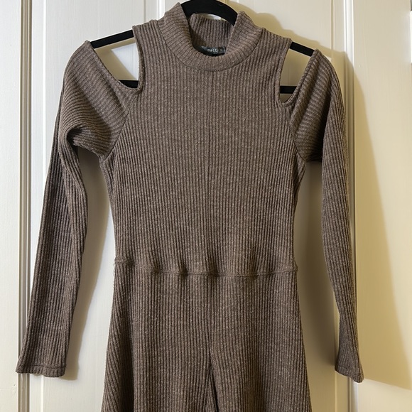 Matty M Cold Shoulder High Low Sweater Dress - Picture 3 of 8